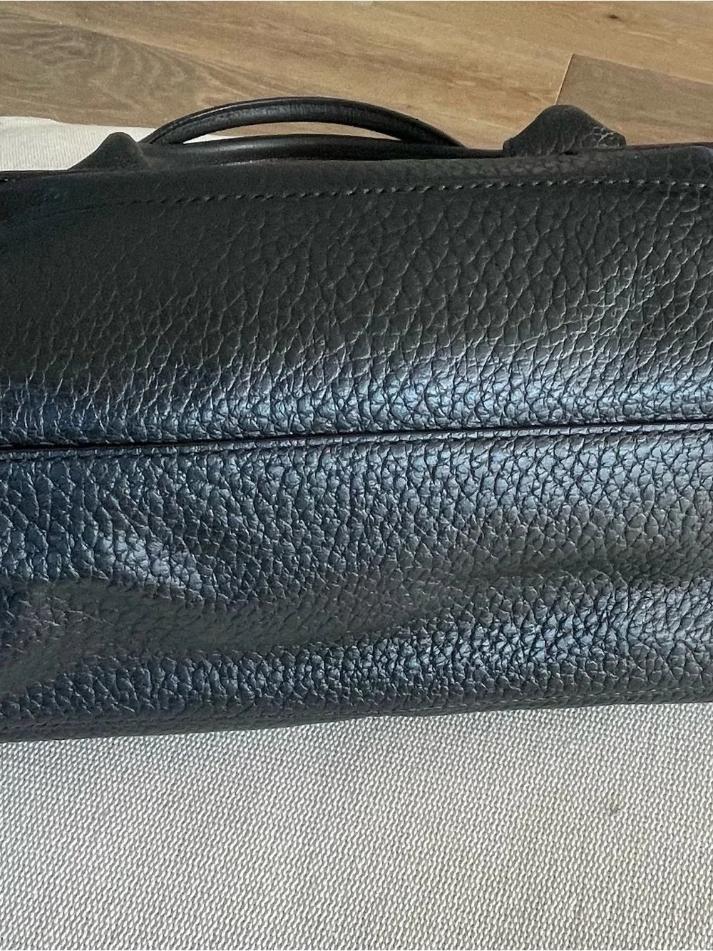 Kate Spade Black Pebbled Leather Southport Avenue Oden Tote Handbag Bag